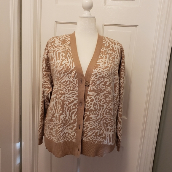 Simply Vera Vera Wang XLarge Dropped Shoulder Button Up Pattern Cardigan, Casual - Picture 1 of 8